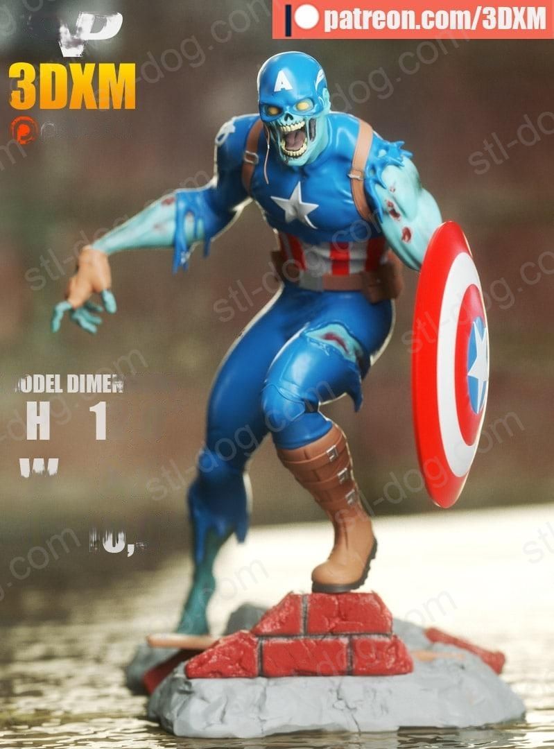 僵尸美国队长（Zombie Captain America）3D打印图纸